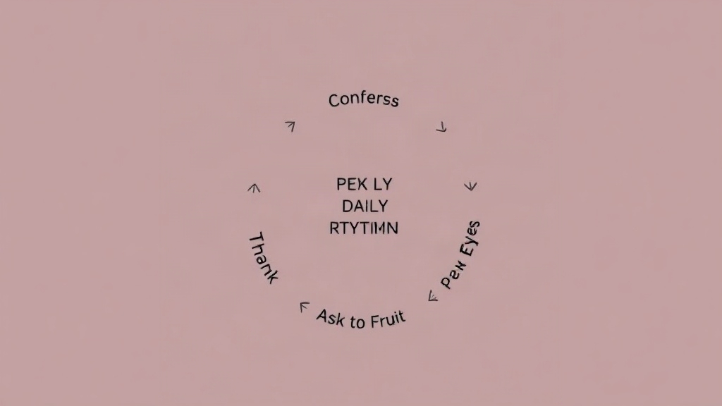 Four-step daily prayer diagram for fighting envy: confess, thank, ask for fruit, open my eyes
