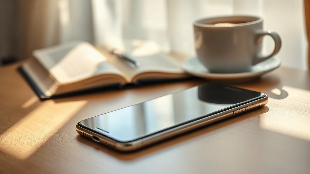 Phone set aside on a nightstand beside a Bible during morning prayer